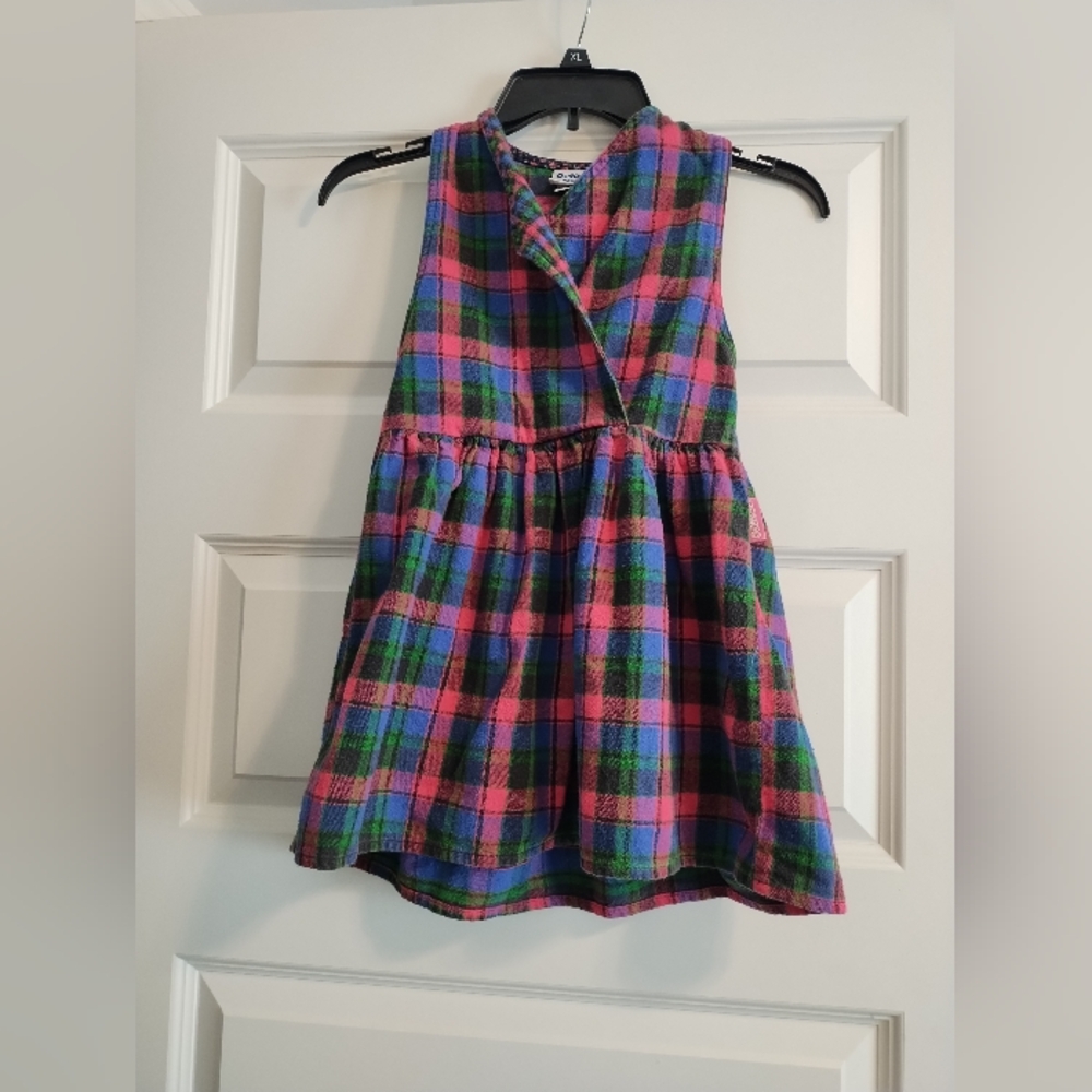 Vintage Plaid Sleeveless Kids Dress